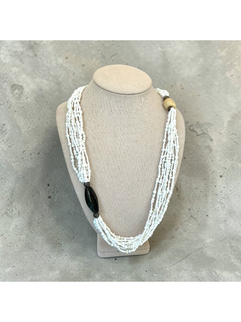Silpada Seed Bead Bamboo Coral & Pen Shell Necklace 32" With Sterling Clasp